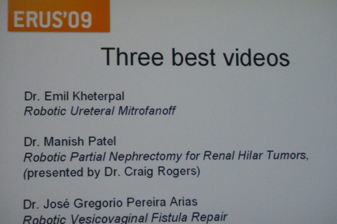 Urología Clínica Bilbao winner of the Erus 09 video contest